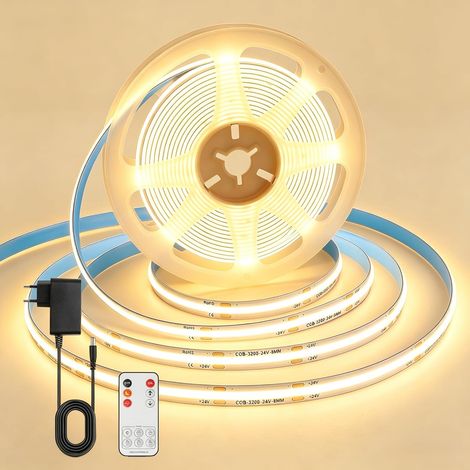 Ruban LED COB 10M,2700K Blanc Chaud Dimmable Bande LED (1/5)