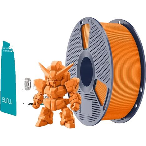 Filamento per stampante 3D PLAplus 2.0 arancione, ad alta resistenza ed ecologico. (1/2)