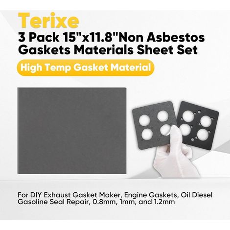 Lot de 12 joints d’étanchéité haute température 15×11,8 pouces – Sans amiante, résiste à 500°C – Idéal pour réservoir d’essence, moteur thermique et ligne d’échappement (1/5)