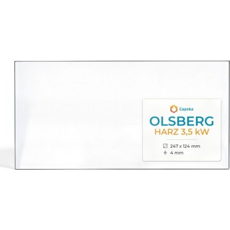 Vitre Olsberg HARZ 3.5 KW - Verre Rectangle pour poêle à bois - 247 x 124 mm (L1 x H1) - 4 mm (1/5)