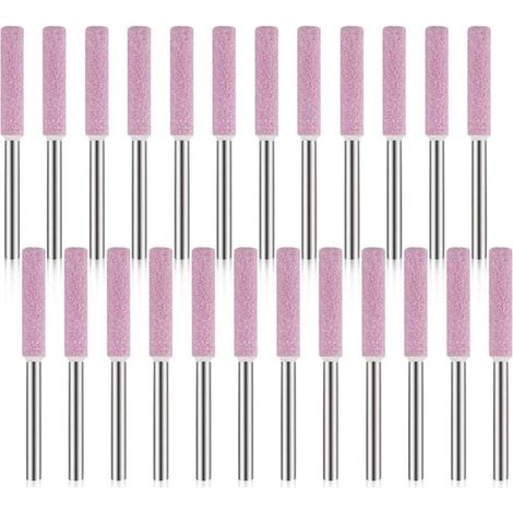 Paquet de 24 Pierres à Aiguiser pour AffûTeuse de TronçOnneuse, Outil de Meulage de Polissage pour AffûTeuse de TronçOnneuse 3X4.8mm (1/5)