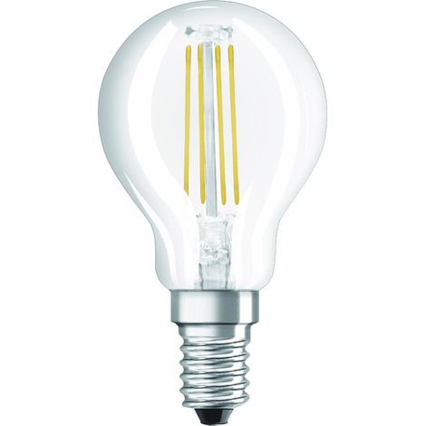 OSRAM LED-Lampe, Sockel: E14, Warm White, 2700 K, 4 W, Ersatz für 40-W-Glühbirne, klar, LED BASE CLASSIC P (1/3)