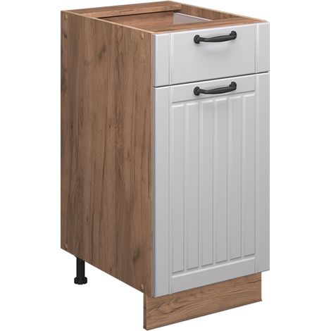 Meuble cuisine Fame-Line, Blanc campagne, 40cm , PT Chêne, Vicco