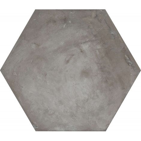 Carrelage sol / mur hexagonal effet ciment vieilli gris 25x21,6 cm TERRA ANTRACITE HEXAGONAL (vendu par boite de 1,17m2) (1/5)