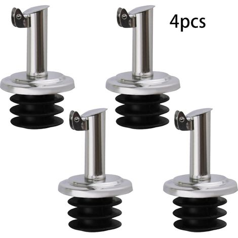 Bec Verseur Huile - Acier Inoxydable 304 - Adaptateur Universel pour Bouteilles - Pour Huile, Vinaigre, Sirop, Alcool - Lot de 4 (1/5)