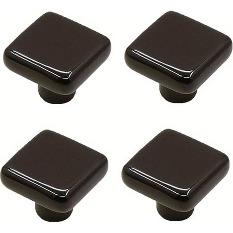 Lot de 4 boutons de meuble, boutons carrés en céramique, poignées de porte décoratives, poignées décoratives modernes, poignées pour portes, meubles, tiroirs, commodes, armoires