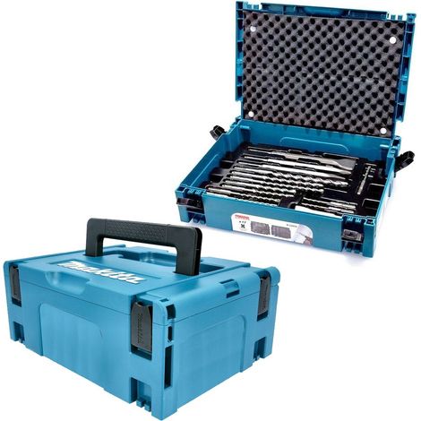 Makita 17 Piece SDS Plus Drill Bit + Bullet Cold Flat Chisel Set + Makpac 3 Case (1/4)