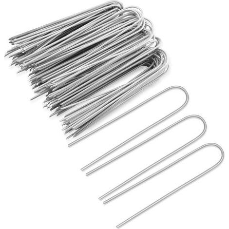 lot de 100 piquets de fixation en acier 2,9 mm, 150 mm long, 25 mm large (1/5)