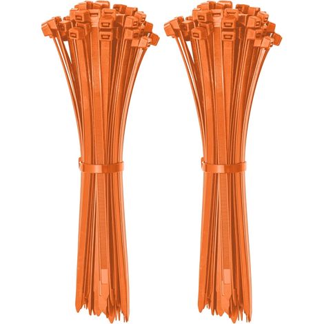 100 colliers de serrage,orange,résistant aux uv,gestion des câbles,intérieur et extérieur,bricolage (1/5)