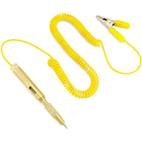 Jaune Testeur de Circuit de Voiture 6 V 12 V 24 V Auto Testeur de Relais, Testeur Électrique de Voiture avec Lampe Temoin Mecanicien pour Tester la Basse Tension (1/4)