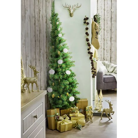 Dmora – Sapin de Noël artificiel extra épais 180 cm – 361 branches en PVC – Effet réaliste – Montage facile avec mécanisme parapluie (1/5)