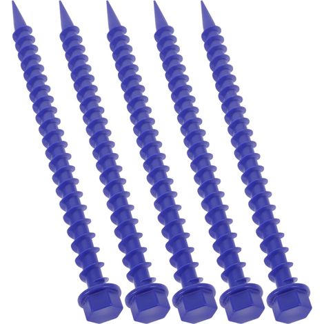 (5er-Pack, Blau) Robuste und wiederverwendbare Kunststoff-Zeltnägel zur Bodenverankerung, windbeständig, für Outdoor-Campingzelte (1/5)