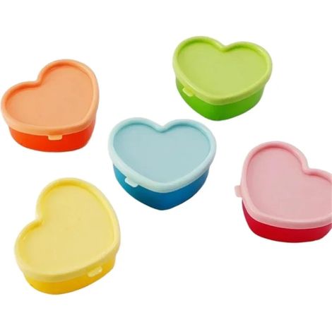 Set mit 5 Mini-Lebensmittelbehältern (7 x 7 x 3 cm), luftdicht und wiederverwendbar, ideal für Snacks, Trockenfrüchte, Obst und kleine Lebensmittel. Aus mehrfarbigem Kunststoff. (1/5)
