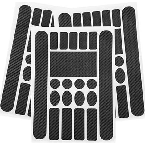 Lot de 3 feuilles d'autocollants de protection pour vélo Film anti rayures effet carbone Protection du cadre Noir Pour vélo et VTT (1/2)