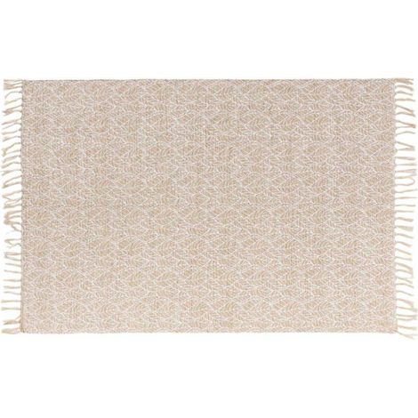 Tapis Déco à Franges "Kalinda" 120x170cm Blanc (1/5)