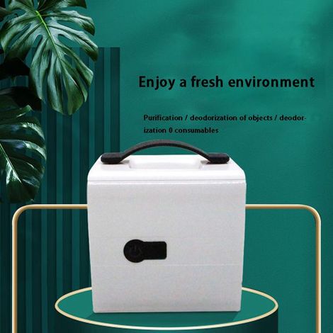 A white ABS portable air freshener with UVC ozone to eliminate formaldehyde and odors, suitable for home use, 101011.5 cm. (1/5)
