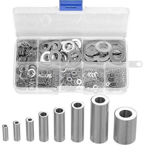 360 pcs en acier inoxydable plat et Rondelles assortiment de lave-mains (M2 M2.5 M3 M4 M5 M6 M8 M10) (1/5)
