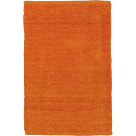 Tapis shaggy en coton chenille orange 85x55cm – Extra-doux – Pour chambre, salon, cuisine – Confectionné avec soin – Thedecofactory (1/2)