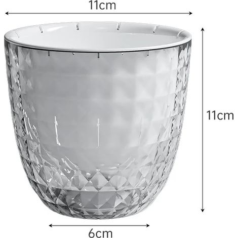 Pot de fleurs auto-absorbant, pot de plante grasse en plastique transparent double paroi (1/5)