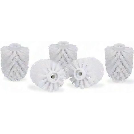 Packung mit 5 Ersatz-Toilettenbürstenköpfen, 9,5 mm Gewinde, 9 x 7 cm Ersatzbürste, kompatibel mit Softgriffen (1/5)