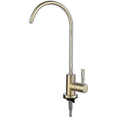 Robinet de cuisine en acier inoxydable 304 pour systèmes d'osmose inverse et de filtration d'eau - Robinet d'évier arqué pour eau potable (1/5)