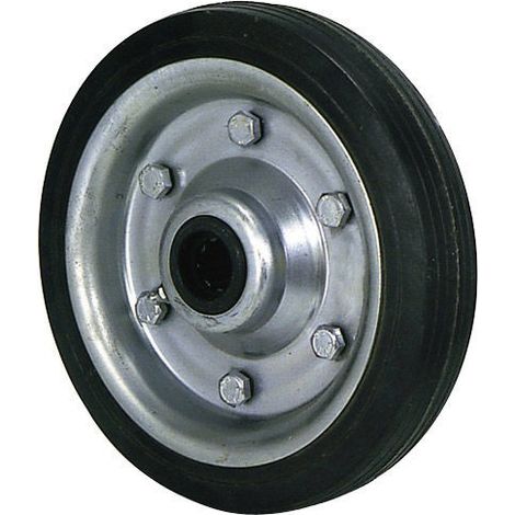 Ruota Industriale in Gomma Nera Senza Asse 200 mm.
