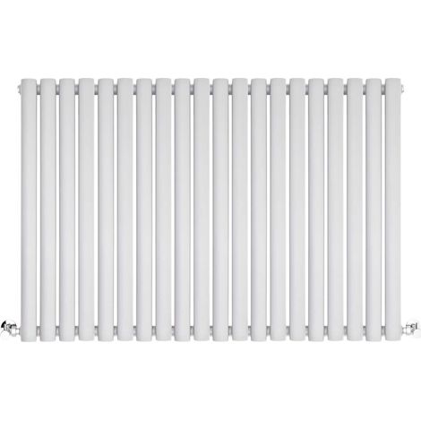 Radiateur horizontal eau chaude en acier 60cm x 118cm – Puissance 1115 watts – Peinture époxy blanc RAL 9016 – Entraxe 127cm (1/7)