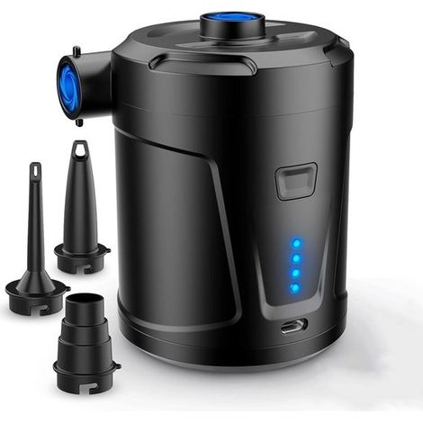 Luftpumpe Luftkompressor Elektrische Luftpumpe Poolpumpe Tragbar 5200 mAh 400 l min Wiederaufladbarer Akku Mit 3 Luftdüsen Hochleistungspumpe für (1/5)