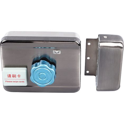 Serrure de porte sans fil à pêne dormant, alimentée par piles, électronique, pour la sécurité de votre domicile. Sans fil, silencieuse et sans clé, avec 2 cartes d'identification. (1/5)