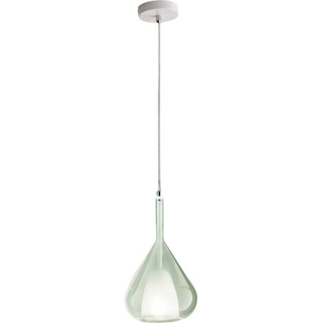 Lustre suspension LED Lila en métal et verre borosilicate vert transparent 3481-40-140 Fabas Luce