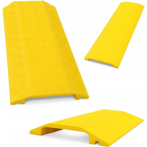 Rampe de protection de câble de 97 cm, 1 canal, cache-pont en PVC jaune (1/3)