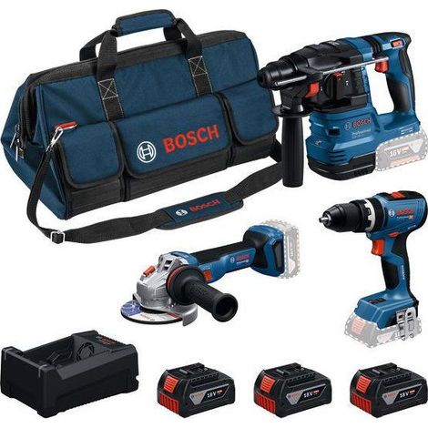 COMBO KIT 3 OUTILS : GSB 18V-65 + 18V-22 + GWS 18V-11 + batteries GBA 3x5.0Ah + chargeur GAL 12V/18V-80 + sac