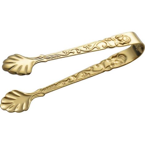 Pince à sucre en acier inoxydable avec motif rose en relief, pince à glaçons-9X1.7X1.5CM-Golden (1/4)