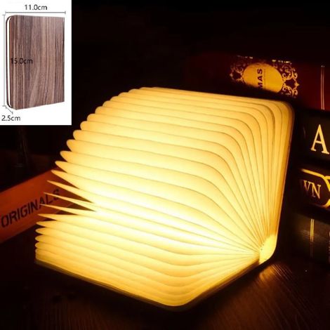 MINKUROW Luz De Libro Led Plegable De Madera 5 Colores Libro Iluminado Para Decoración De Dormitorio, Hogar Y Oficina Lámpara Lumio, Idea De Regalo De Navidad Y Cumpleaños Para Hombres Y Mujeres, Pe (1/5)