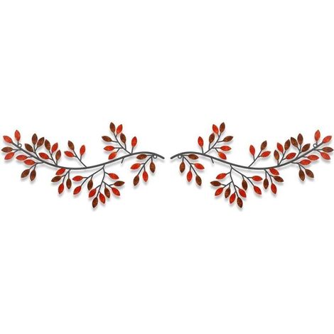 feuilles decoration murale metal, (2Pack) decoration murale decoration anniversaire décoration decoration chambre mariage accessoires intérieure salon maison tableau decoration murale salon (ro (1/5)