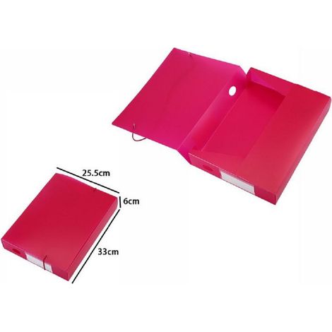 Trade Shop - Dokumentenhalter Ordner Federordner Fuchsia Ordnerhülle 33x25.5x6cm 72211 -