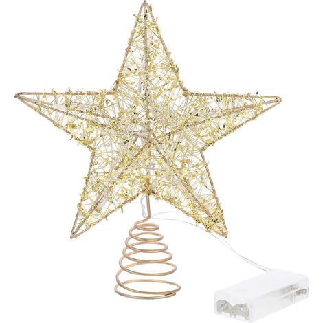 Décoration de sapin de Noël : Étoile de Bethléem scintillante, étoile de Bethléem, lune en fil de fer ajouré, décoration de sapin de Noël (1/5)