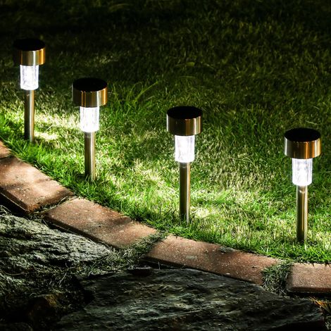 Solarbetriebene, wasserdichte Laterne, Außenbeleuchtung, dekorative Landschaftsleuchte, ideal für Garten, Rasen, Wege oder Hof (weißes Licht), 4 Stück