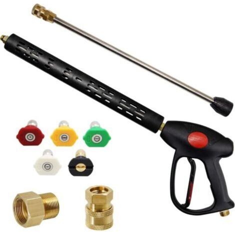 Ersatz-Hochdruckreinigerpistole mit 40,6 cm Verlängerung, 4000 psi, mit M22-15 mm oder M22-14 mm Anschluss, 5 Düsenaufsätzen, 101,6 cm (1/4)
