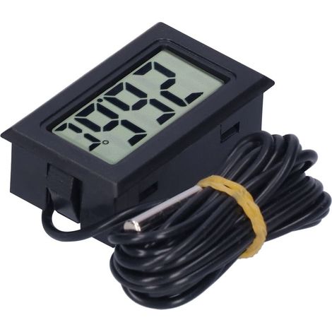 Mini-LCD-Digitalthermometer mit kabelgebundener Sonde zur Temperaturmessung FY13001 schwarz (1/5)