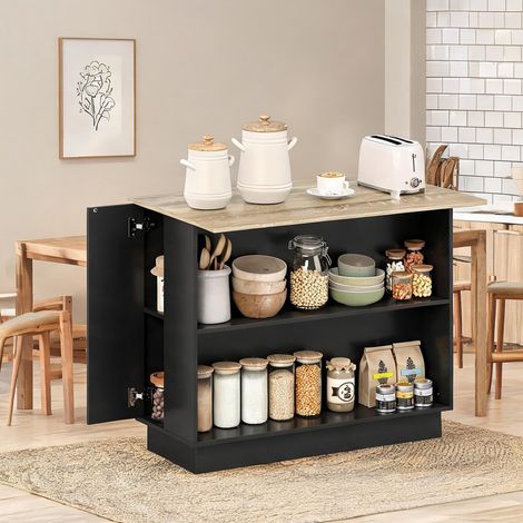 Buffet noir en panneau de particules 105 x 60 x 82 cm (1/5)