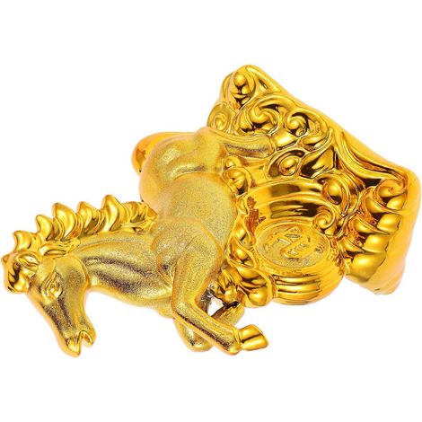 Tirelire Cheval Sculpture : Figurine de cheval en céramique, pot à monnaie symbole de réussite, décoration pour la maison ou le bureau (1/4)