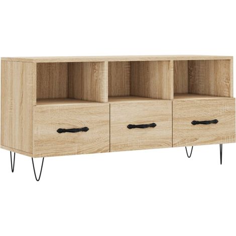 Mobile TV multimediale scaffale per televisione televisore buffet sala da pranzo soggiorno camera da letto rovere Sonoma 102 x 36 x 50 cm derivati del legno marrone 020027446