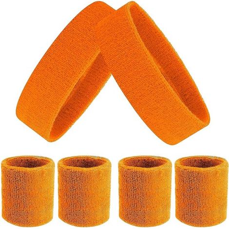 Gestreiftes Schweißband-Set, bestehend aus Sport-Stirnband und Armband, farbenfrohes gestreiftes Stirnband, geeignet für Herren. (1/2)