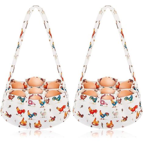 Lot de 2 sacs à œufs pour la collecte des œufs, panier de ramassage avec 7 sacs pour poulailler, canard et oie (1/5)