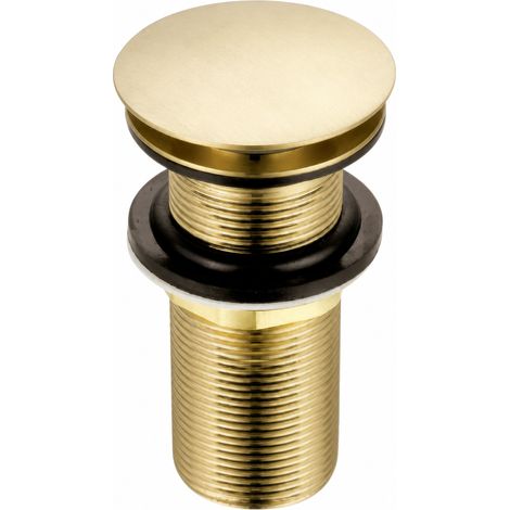 Bonde de Lavabo en Inox Doré 42 mm Clic Clac avec Trop-Plein (1/5)