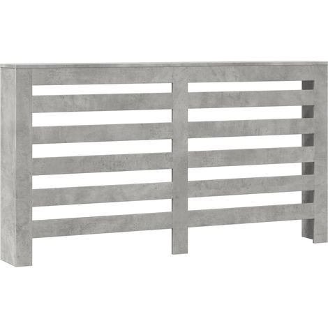 Cache-radiateur gris béton 149x20x82 cm bois d'ingénierie
