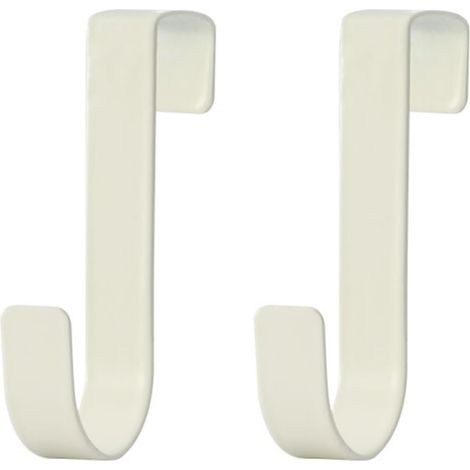 Crochets de porte (lot de 2) pour placards, salon, salle de bain et cuisine, blanc (1/4)