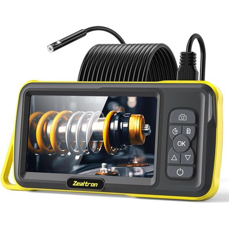 Endoscope numérique HD Industriel 1080p à Double Objectif, caméra d'inspection Endoscope IPS de 5,0" avec étanchéité IP67 et 8 lumières LED, câble Semi-Rigide de 5M. (1/5)