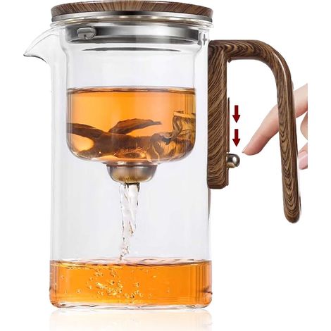 Eine magische Glasteekanne mit robustem Filter, einfach zu bedienen und ideal zum Aufbrühen von Tee, Blütenaufgüssen und vielem mehr. (1/5)